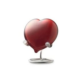 Glazen knuffelsteen hartvormig Memory-line ondoorzichtige rood | er-U36PHR