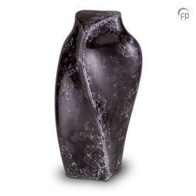 Keramische kunst urn Heart to Heart zwart en wit | fp-FPE 001