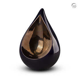Keramische kunst urn Celest Kobaltblauw en goudkleur | fp-FPU 005
