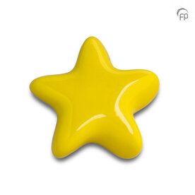Keramische kunst urn keepsake Asteri ster in Briljantgeel | fp-FPU 064