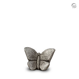 Keramische kunst urn Mariposa zilverkleur keepsake | fp-FPU 058 K