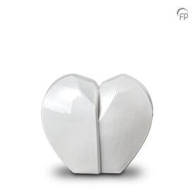 Keramische urn Mastaba glans wit model hart Medium | fp-KU 044 M