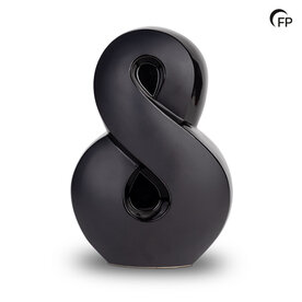 Keramische urn Mastaba oneindig mat zwart Infinity keepsake | fp-KU 075