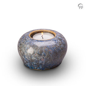 Keramische urn Pottery Bonny paarsblauw met kaarsenhouder keepsake | fp-KU 302 K
