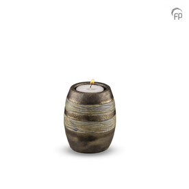 Keramische urn Pottery Bonny metallic en jade groen met kaarsenhouder keepsake | fp-KU 306 K