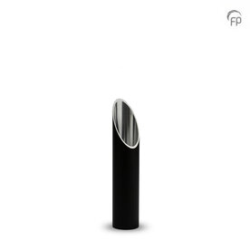 Stijlvolle aluminium design urn met waxinehouder zwart groot  | fp-CGS 001 L