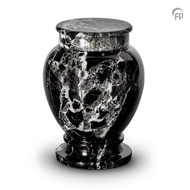 Klassieke natuurstenen urn met karakter in zwart met wit | fp-SU 6781