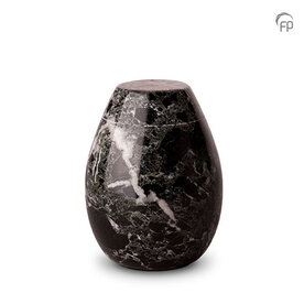Tijdloze natuurstenen urn met karakter in zwart met wit keepsake | fp-SU 2981 K