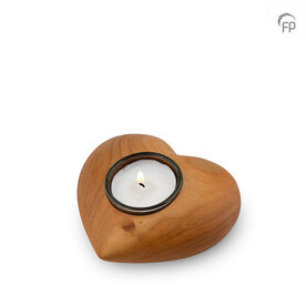Elegante houten design urn Urna collectie hart  met waxinelichtje keepsake | fp-WU 021 K