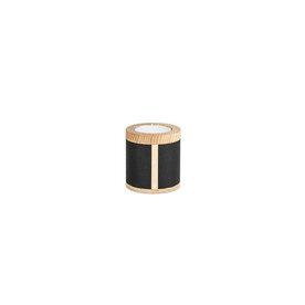 Handgemaakte houten kleine urn waxinehouder | mk-Crossover zwart leer en eiken klein