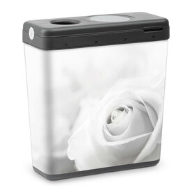 Strooiurn Cinisafe met een witte roos | hp-cini roos
