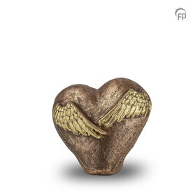 Troost urn keramisch vleugels op hart | fp-TU 009