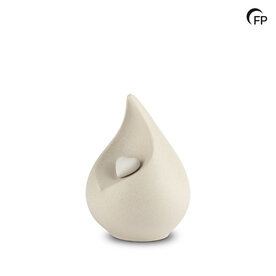 Porseleinen mini urn Celest licht beige met hartje | fp-FPU 047 S