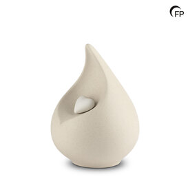 Porseleinen medium urn Celest licht beige met hartje | fp-FPU 047 M