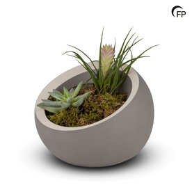 Porseleinen urn Terra donkergrijs voor plantje  | fp-FPU 044