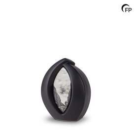 Keramische mini urn Forever Framed mat zwart  | fp-KU 110 S