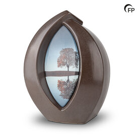 Keramische urn Forever Framed mat donkerbruin  | fp-KU 112