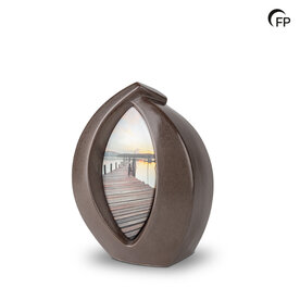 Keramische medium urn Forever Framed mat donkerbruin | fp-KU 112 M