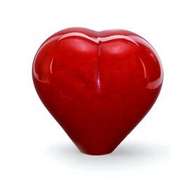 Glazen Big heart opaak red Memory-line ondoorzichtige 600 ml  | er-U35BHOR