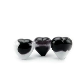 Glazen heart opaak black-white Memory-line ondoorzichtige 400 ml  | er-U35SHOBLW