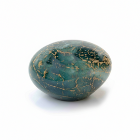 Glazen geblazen urn groen goudkleuring model Stone  | ls-US.12.GR