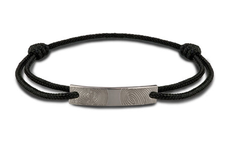 Zilveren plaat vingerafdruk met para cord | sy-BG 013