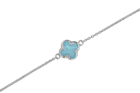 Zilveren armband klavertje met zirkonia | sy-BL 016