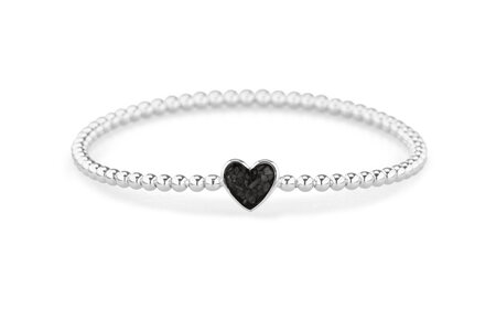 Zilveren bolletjes armband hartje | sy-BL 024