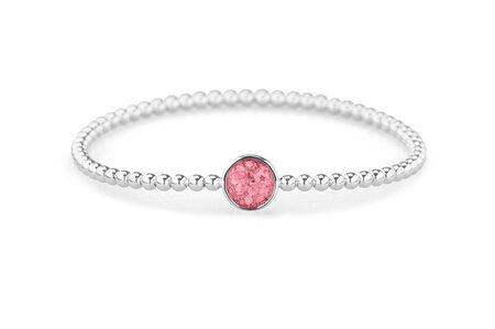 Zilveren bolletjes armband rond met zirkonia | sy-BL 028
