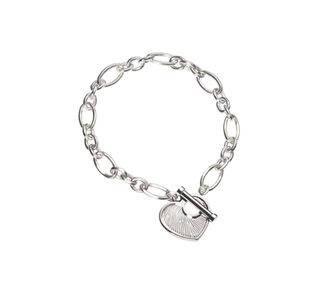 Schakelarmband met hartvormige bedel | tw-751