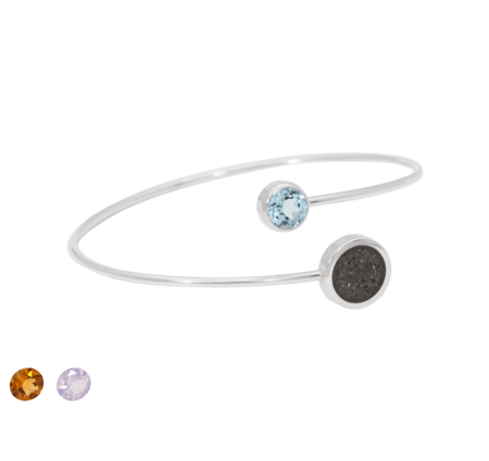 As armband in zilver met briljant in kleur | tw-815