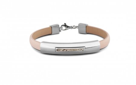 Zilveren armband lederen bandje | sy-BL 012