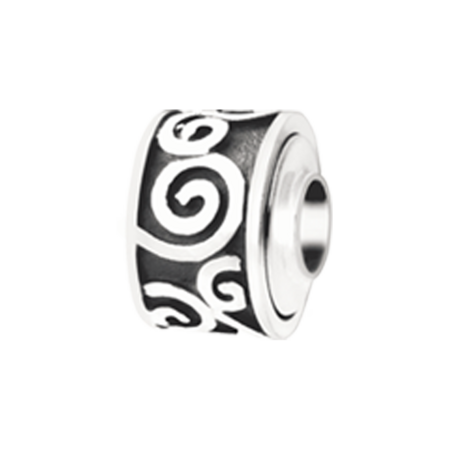 Kraal zilver met krul motief | tw-3002