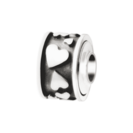 Kraal zilver met hartjes | tw-3005