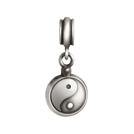 Bedel zilver met een yin/yang symbool | tw-3011