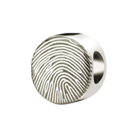 Kraal zilver in de  ronde vorm met vingerafdruk | tw-755