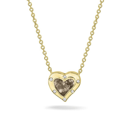 Goud vergulde hanger met hartje met zirkonia of diamant | sy-605 SG