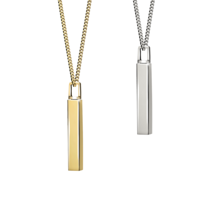 Zilveren hanger model vierkante mini-buis | tw-373