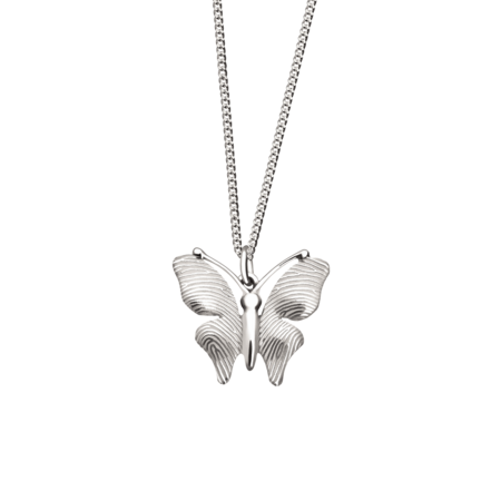 Vlinder in zilver met vingerafdruk | tw-738