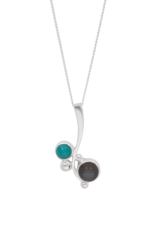 Ashanger in zilver met maansteen en amazoniet | tw-813