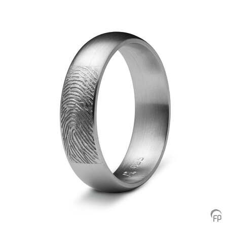 Zilveren ring mat Atlantis Memorials  met vingerafdruk 6 mm | fp-RF 01.6M
