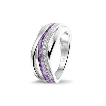 Zilveren fantasie as ring cross &ndash; over met Zirkonia| sy-RG 013