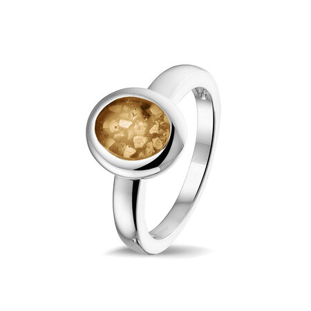 Zilveren gladde as ring  ovaal | sy-RG 034