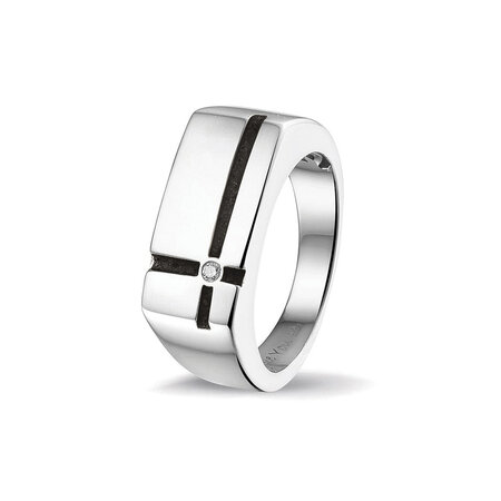 Zilveren as ring  model kruis met Zirkonia | sy-RG 039