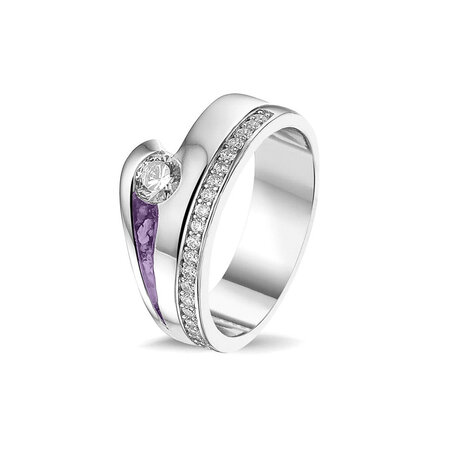 Zilveren as ring  fantasie met Zirkonia | sy-RG 044