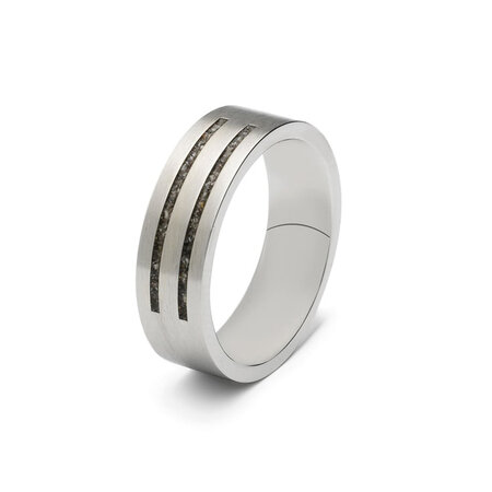 Stalen as ring 6 mm met 2 smalle strepen | sy-RS 004 Steel