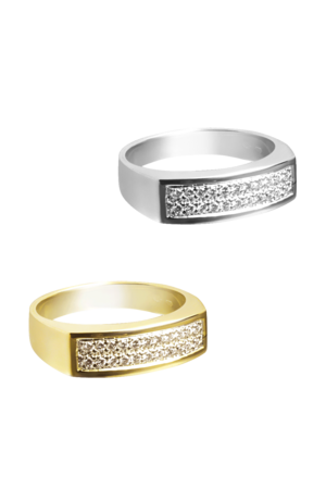 Witgouden dames ring model recht met briljant | tw-523