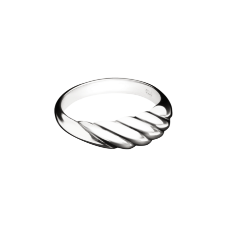 Zilveren elegante asring met roos ontwerp| tw-546
