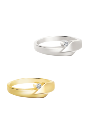 Gouden Elegante as ring met briljant 0.05CT | tw-602