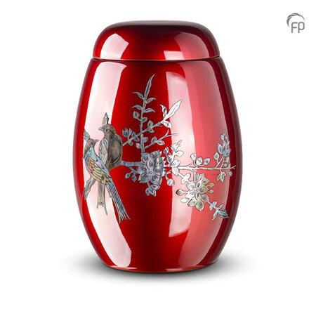 Glasfiber urn rood vogels op tak | fp-GFU 202